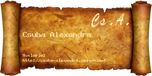 Csuha Alexandra névjegykártya